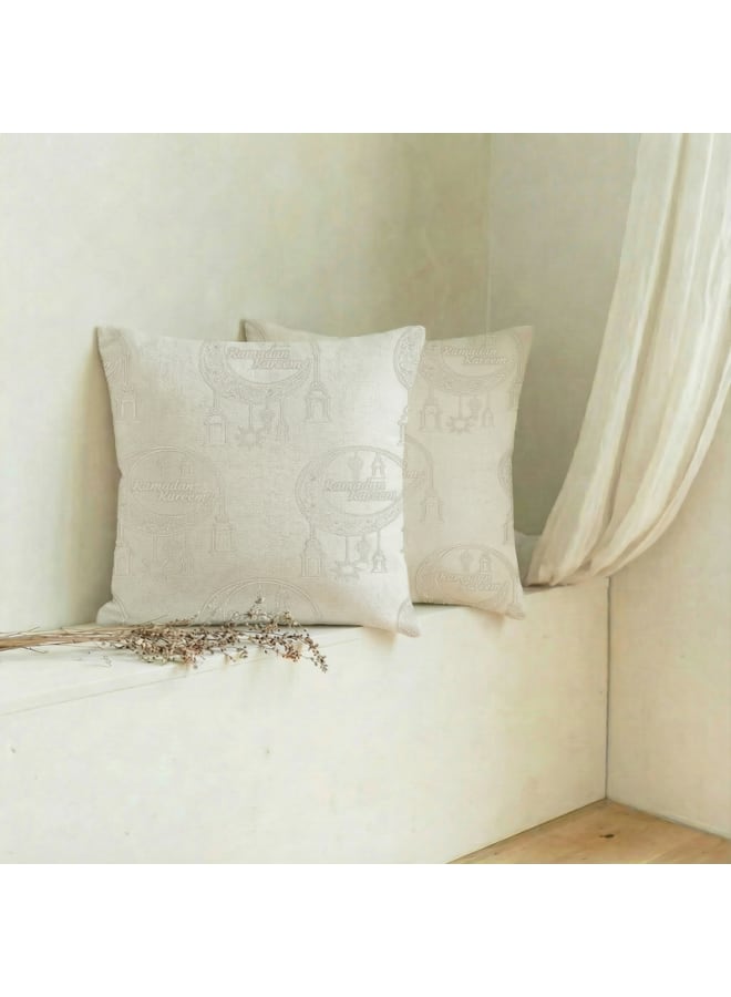  انتكس بيت الستائر أغطية وسائد رمضانية - أغطية وسائد فاخرة من الشانيل عالي الجودة - ديكور أنيق وبسيط لغرفة النوم وغرفة المعيشة - ناعمة، مقاومة للتجاعيد - طقم من قطعتين - Image 2